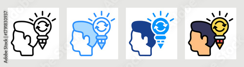 Creative Process Icon Collection Set Multiple Style