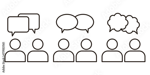 People communication dialogue symbol icon set