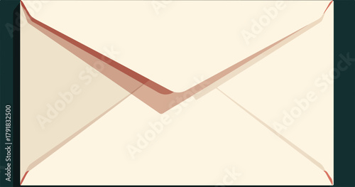 빈티지 편지 봉투의 심플하고 깨끗한 벡터 일러스트레이션, 배경에 대비되는 디자인.