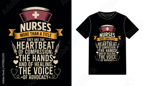 Nurses More Than A Title Heartbeat Healing Advocacy T-Shirt Design