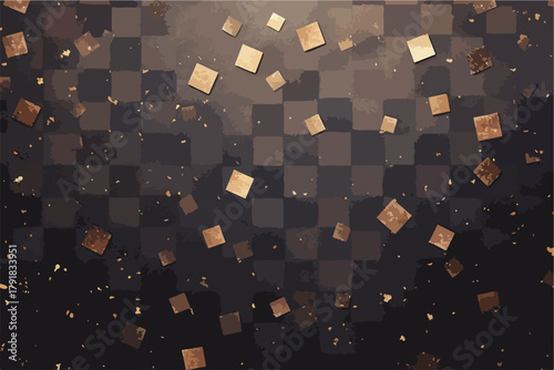 황금빛 사각형 조각들이 흩날리는 고급스러운 배경 이미지