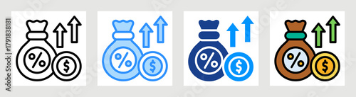 Interest Rate Icon Collection Set Multiple Style