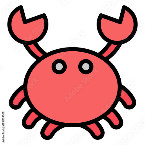 Crab Vector Filled Icon Design