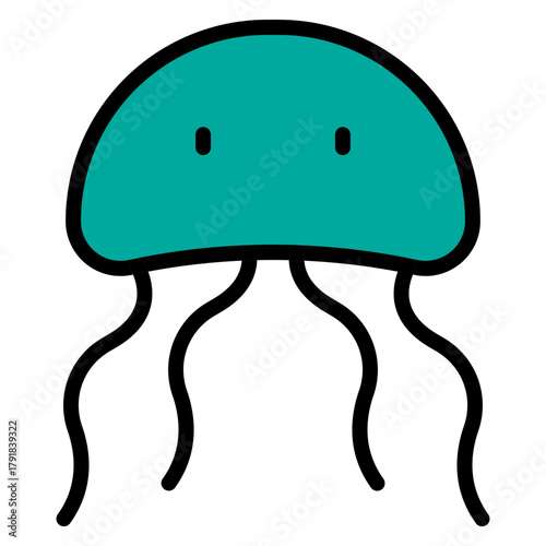 Jellyfish Vector Filled Icon Design