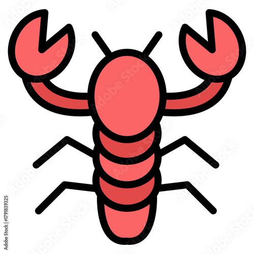 Lobster Vector Filled Icon Design