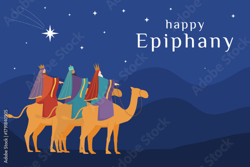 background illustration for epiphany in flat design