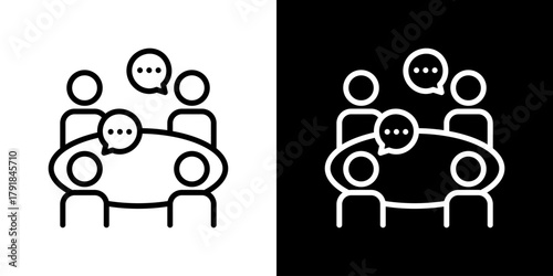 Forum  Icon Set. Clean Line Design With Light And Dark Versions For Versatile Use. 