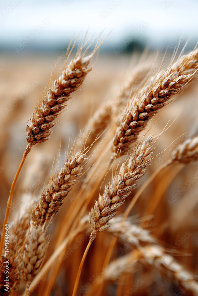 Fototapeta premium Field of wheat swaying in the summer wind