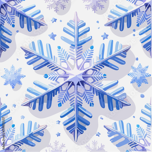 ネオンで描かれた雪の結晶パターン背景