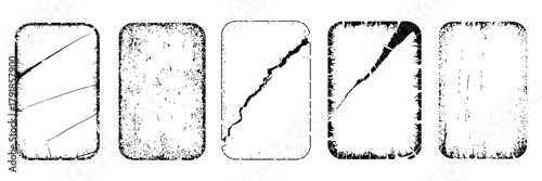 Paper Overlay Texture Vector Set – Torn and Worn Grainy Effects, Damaged Edges, Antique Paper Traces, Faded Dusty Surfaces, and Vintage Stamp-Style Overlays for Graphic Design