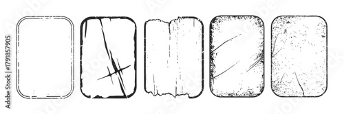 Paper Overlay Texture Vector Set – Torn and Worn Grainy Effects, Damaged Edges, Antique Paper Traces, Faded Dusty Surfaces, and Vintage Stamp-Style Overlays for Graphic Design