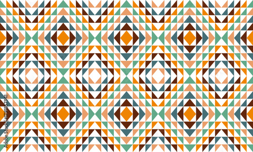 vintage brown green orange yellow color triangle arrange in diamond patchwork repeat seamless style design for fabric print or t-shirt paint or backdrop wall