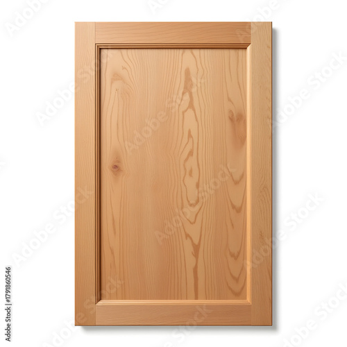 Realistic wooden door veneer panel in natural oak, home design concept