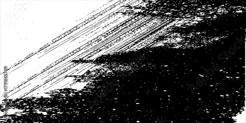 modern.Glitch distorted grunge layer . Noise destroyed texture . Trendy defect error shapes . Overlay grunge texture . Distressed effect .Vector shapes with a halftone dots screen print texture