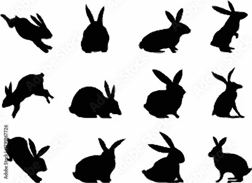 Rabbit Silhouettes Collection...