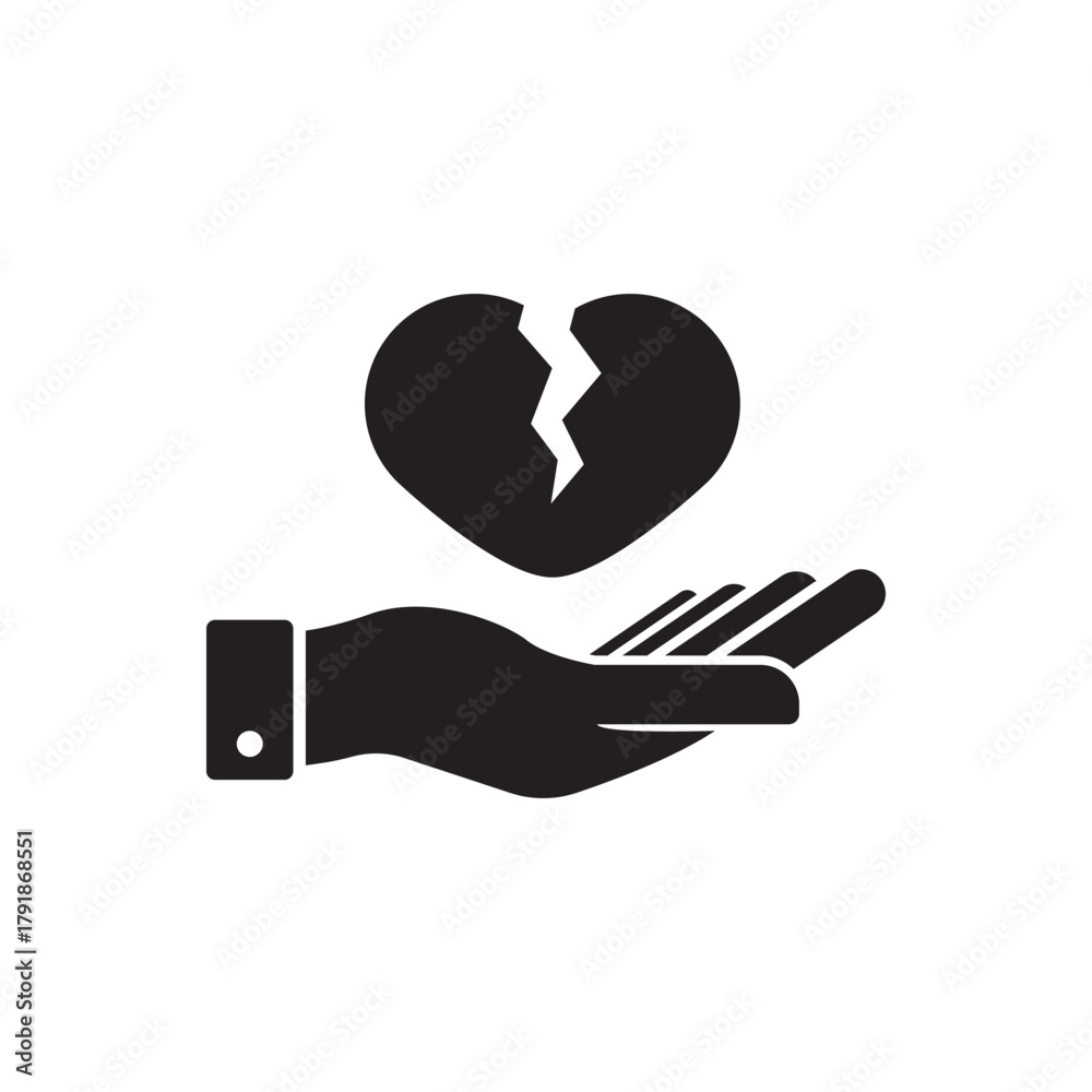 Obraz premium Broken heart icon. Vector icon isolated on white background.