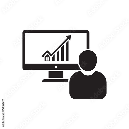 Trader icon. Online Trading. Investment. Entrepreneur. Businessman. Vector icon isolated on white background.