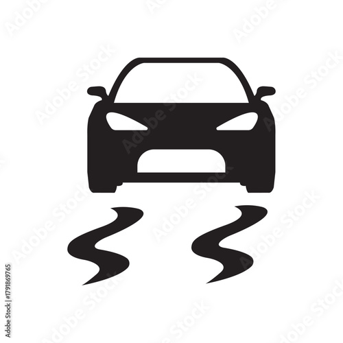 Vector illustration traffic sign for slippery road.