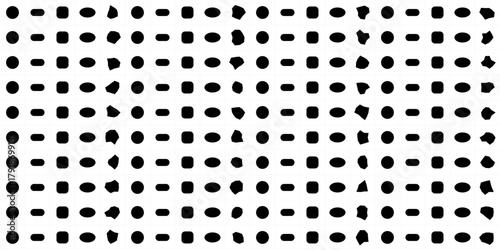 A set of 200 minimal and abstract vector shapes arranged in a clean 20×10 grid layout. This pack includes circles, capsules, ovals, squircles, organic blobs, and modern geometric silhouettes in solid 