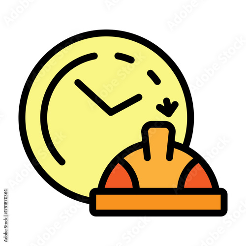 Overtime Badge Vector Filled Icon Design