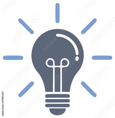Symbolic Lightbulb Illuminating Ideas and Innovation with Glowing Rays