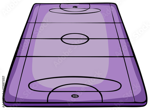 Purple Sports Court Field Vector Illustration Empty Play Area Markings