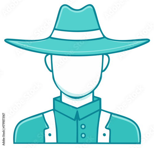 Person Wearing a Fedora with Shoulder Suspenders Illustration
