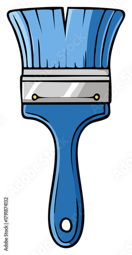 Vibrant Blue Paint Brush with Soft Bristles for Painting and DIY Tasks