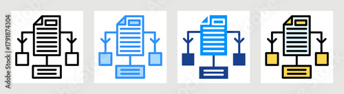Information Flow Icon Collection Set Multiple Style