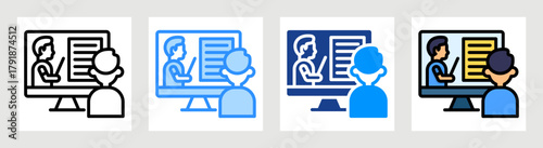 Online Teaching Icon Collection Set Multiple Style