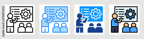 Training Program Icon Collection Set Multiple Style