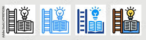 Knowledge Ladder Icon Collection Set Multiple Style