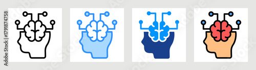 Mind Map Icon Collection Set Multiple Style