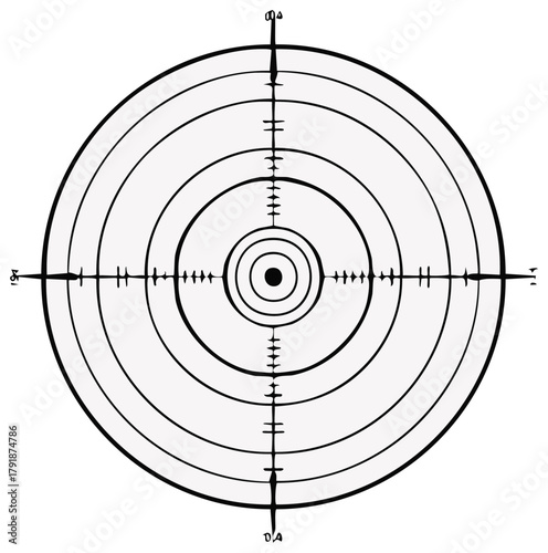 Classic circular target with bullseye and crosshairs for aiming accuracy and precision