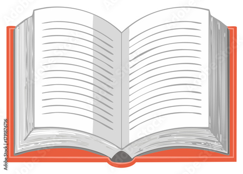 Open Book with Blank Pages Illustration for Writing and Learning or Storytelling