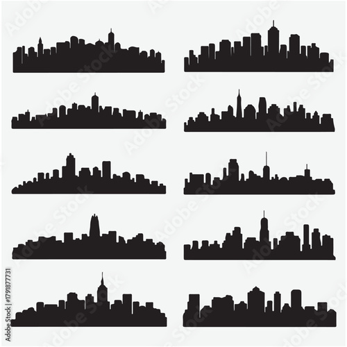 City silhouette land scape. City landscape.