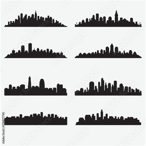 City silhouette land scape. City landscape.