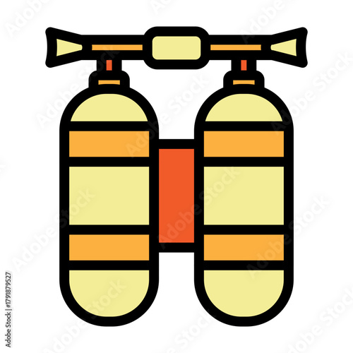 Scuba Tank Vector Filled Icon Design