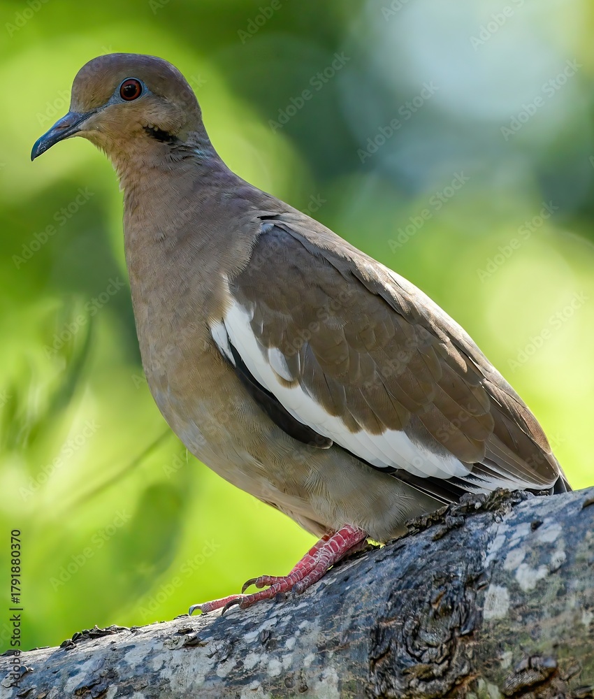 Fototapeta premium White-winged Dove perched on a branch
