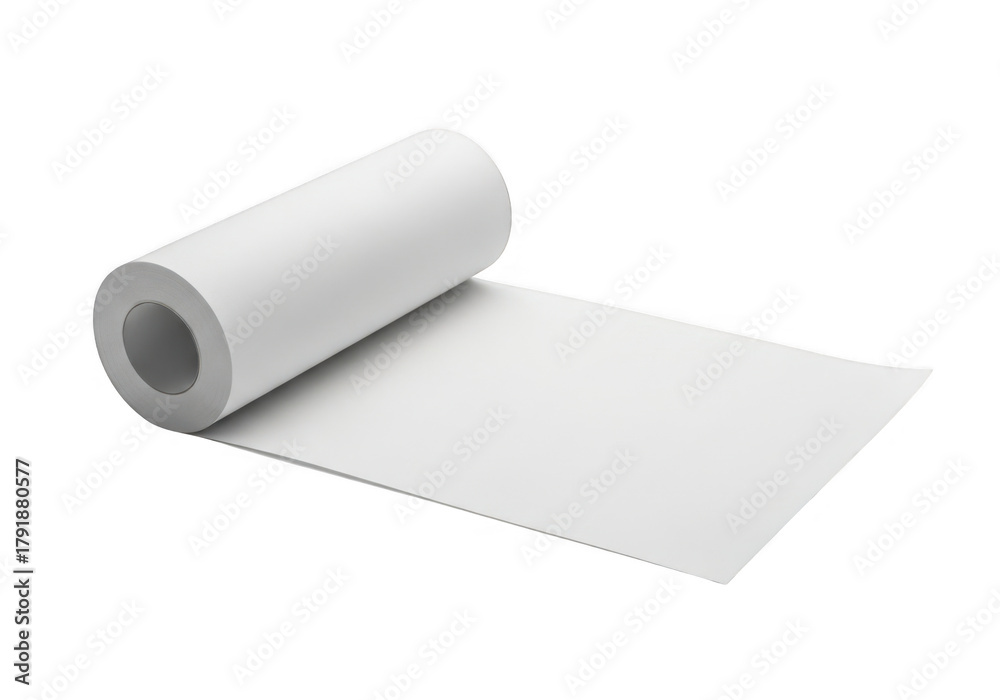 Fototapeta premium White paper roll isolated on transparent background