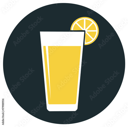 Refreshing Lemonade Beverage with Citrus Slice in Tall Glass Icon
