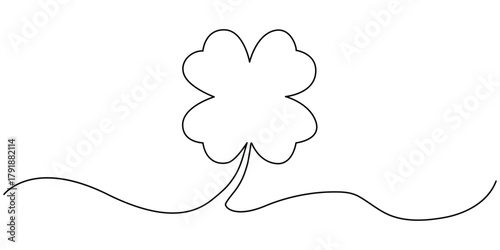 clover of Continuous one line drawing illustration.
