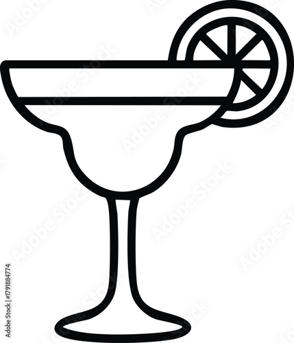 Outline icon of a margarita glass