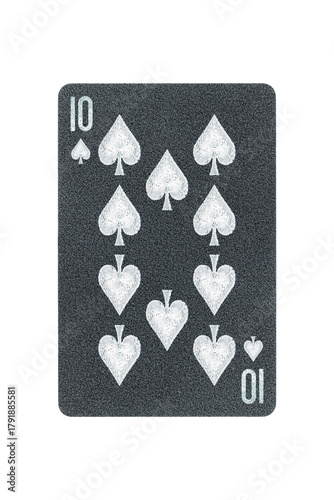 black playing card spades 10 isolated from background