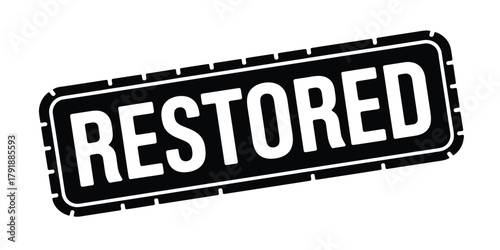 Distressed black and white restored stamp graphic