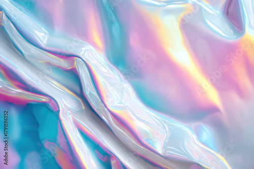 Aesthetic holographic glossy abstract background