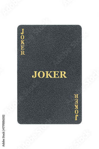 black playing card joker isolated from background