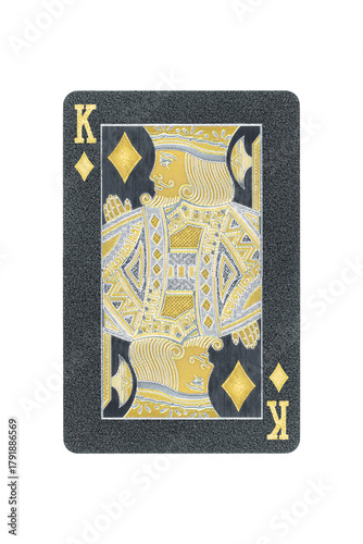 black playing card king diamonds isolated from background