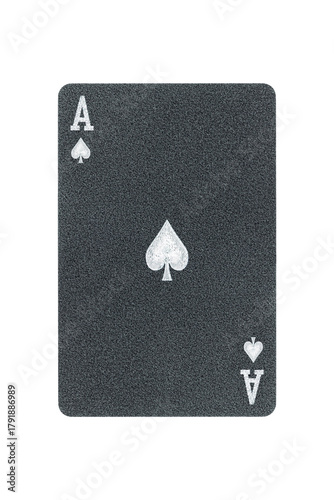 black playing card ace spades isolated from background