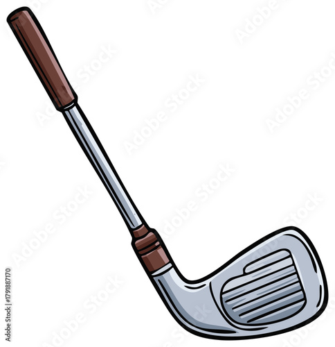 Cartoon golf club iron sports equipment illustration for playing golf game